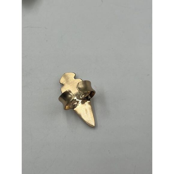 Kendra Scott SALLY Brass brushed Gold Tone Arrowhead Crystal Adj Ring Sz 6.75 - Picture 7 of 16